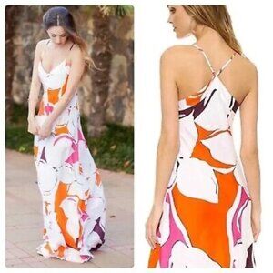 Diane von Furstenberg BARTHS Eden Garden Silk Maxi Dress, Size US 4